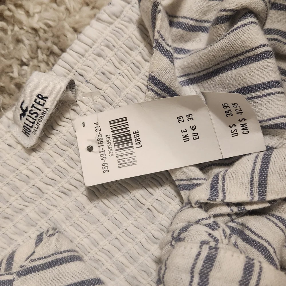 NWT Hollister striped dress white and blue size large - Picture 6 of 10